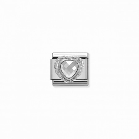 Nomination Silver White CZ Stone Heart Composable Charm